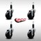 Service Caster 3.5'' SS Soft Rubber Wheel Swivel 1-1/8'' Expanding Stem Caster Set, 4PK SCC-SSEX20S3514-SRS-118-4 - alternate 4